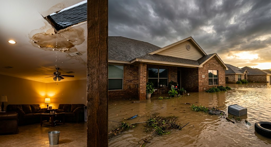 Roof Leak vs. Flood Damage:How to Tell the Difference And Why It Matters for Insurance